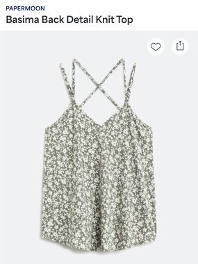 Papermoon Sage Floral Crisscross Strap Camisole